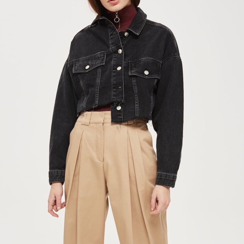 Topshop Moto cropped denim jacket